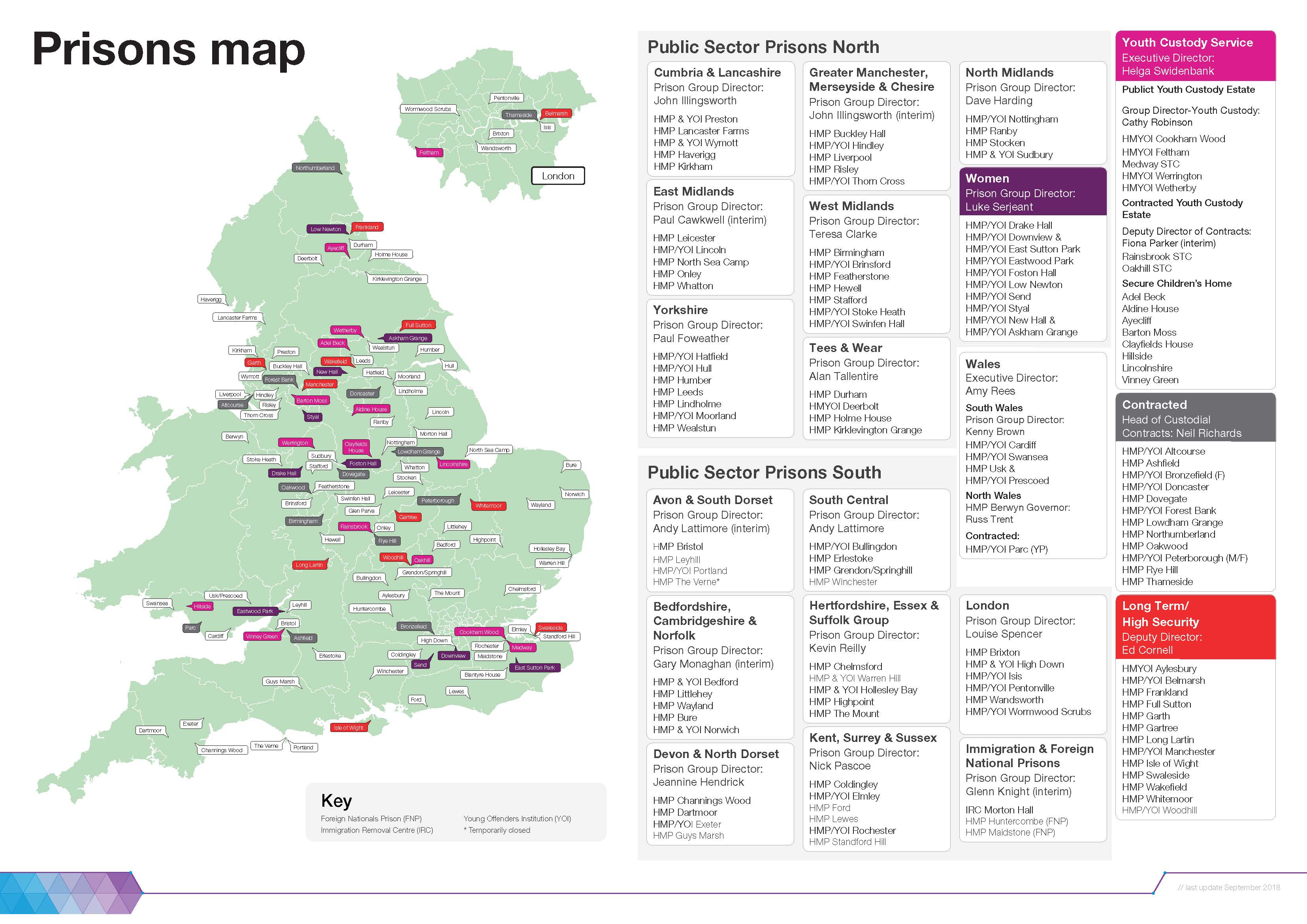 Prisons map 2018