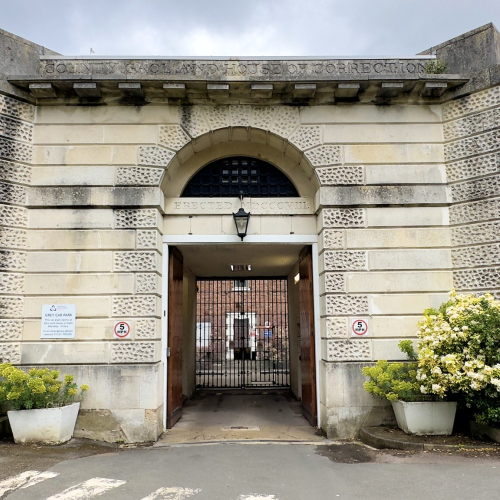 Front of a prison