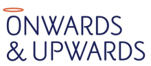 Onwards and Upwards in text with a halo over the O