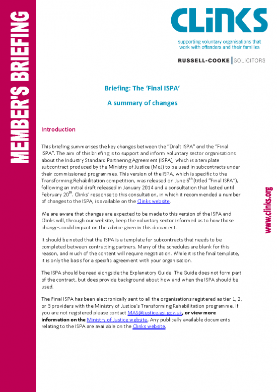 Front page of briefing