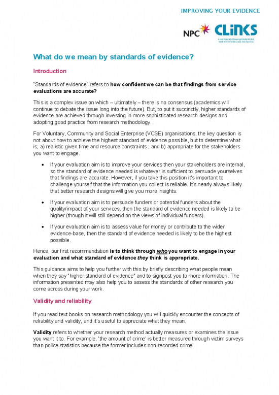 Standard of evidence | Clinks