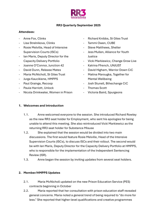 RR3 Quarterly September 2025 